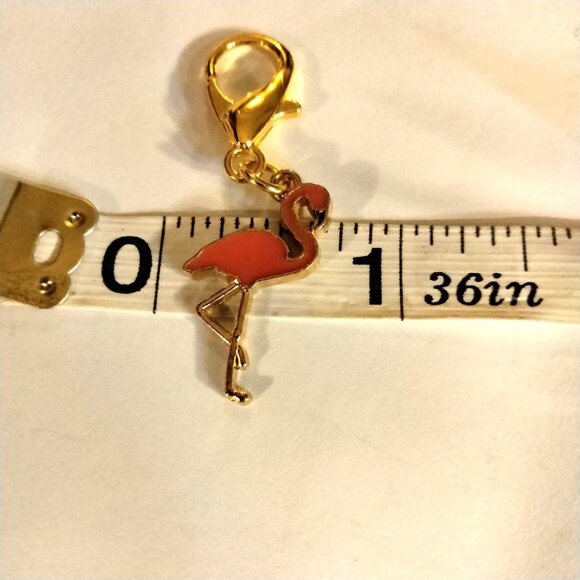 Flamingo Hug Charm Keychain Clip Inspirational Card - Picture 5 of 6